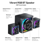 Yesido YSW41 40W 2.1채널 시스템 컬러풀 RGB 블루투스 스피커 서브우퍼, YSW41