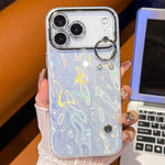 플레이팅 주름 텍스처 손목 밴드 홀더 TPU 휴대폰 케이스 렌즈 필름 포함, 아이폰 13용