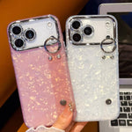 Plating Shell Texture Wristband Holder TPU Phone Case with Lens Film, For iPhone 13