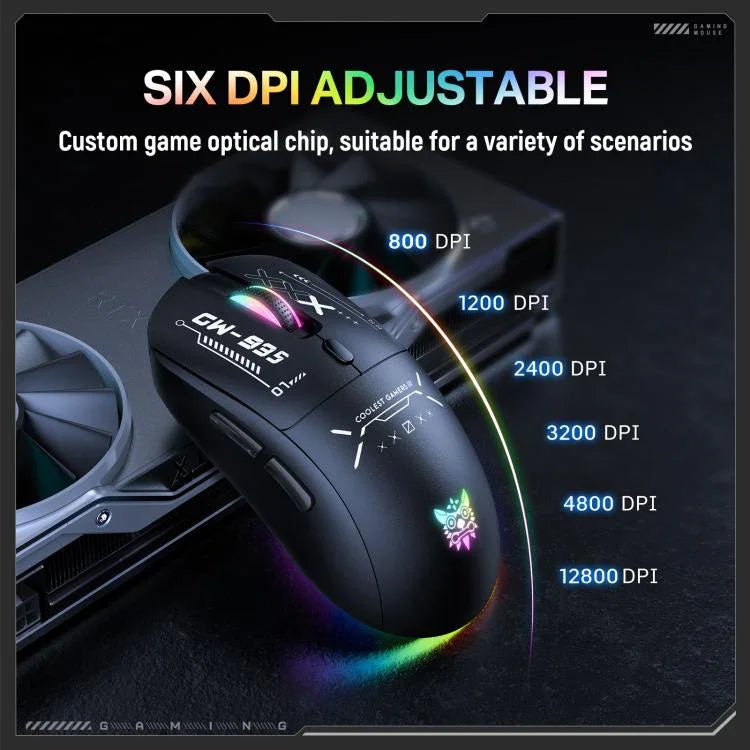 ONIKUMA CW935 12800DPI 2.4GHz + BT + 유선 트라이모드 RGB 무선 마우스, CW935