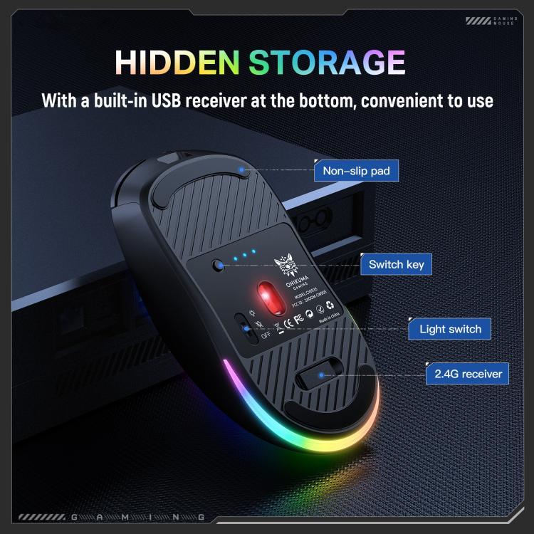 ONIKUMA CW935 12800DPI 2.4GHz + BT + 유선 트라이모드 RGB 무선 마우스, CW935