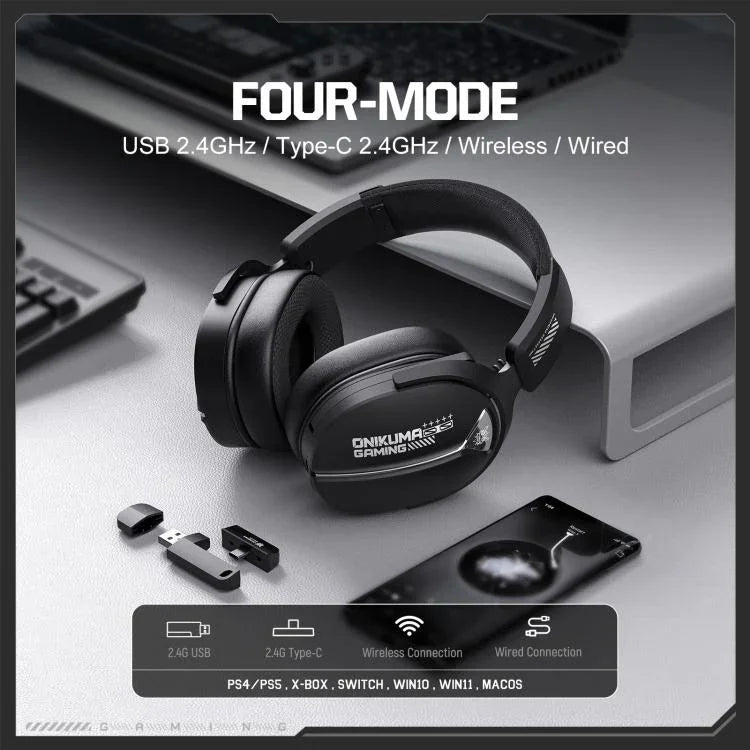 ONIKUMA GT887 4모드 블루투스 2.4G 유선/무선 게이밍 헤드셋, GT887