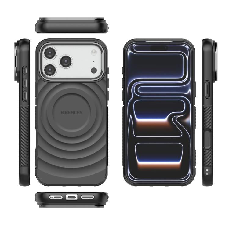 BIBERCAS Wave Texture Magnetic TPU Phone Case, For iPhone 17 Pro Max