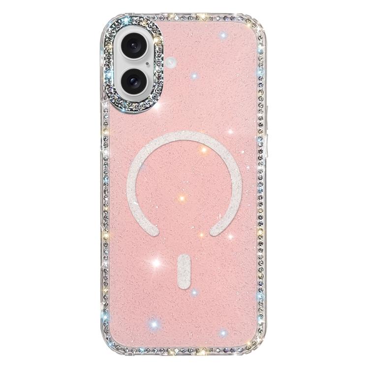 아이폰 17 Pro Max, 아이폰 17 Pro, 아이폰 17, 아이폰 Air, 아이폰 16 Pro Max, 아이폰 16 Pro, 아이폰 16 Plus, 아이폰 16용 라인스톤 양면 IMD PC 하이브리드 TPU 자석 휴대폰 케이스