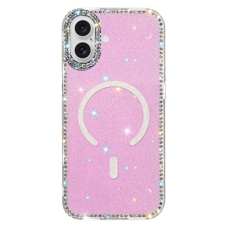 아이폰 17 Pro Max, 아이폰 17 Pro, 아이폰 17, 아이폰 Air, 아이폰 16 Pro Max, 아이폰 16 Pro, 아이폰 16 Plus, 아이폰 16용 라인스톤 양면 IMD PC 하이브리드 TPU 자석 휴대폰 케이스