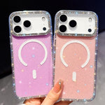 아이폰 15 Pro Max, 아이폰 15 Pro, 아이폰 15, 아이폰 14, 아이폰 14 Pro, 아이폰 14 Pro Max, 아이폰 13 Pro Max, 아이폰 13 Pro용 라인스톤 양면 IMD PC 하이브리드 TPU 자석 휴대폰 케이스