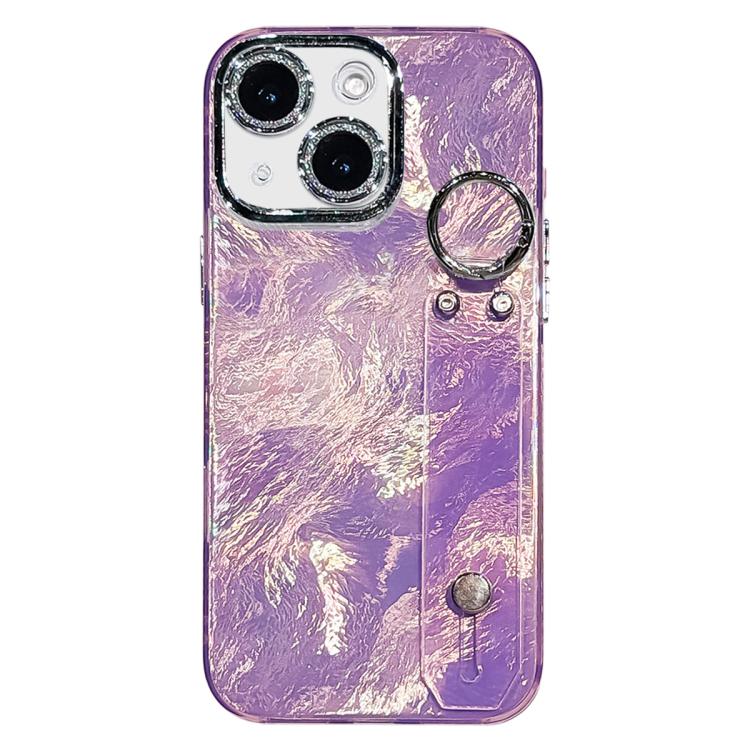 도금 호일 같은 금속 질감 손목 밴드 홀더 TPU 휴대폰 케이스 렌즈 필름 포함, 아이폰 13용