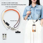 MOCOME W3 Type-C to Type-C 다기능 충전 케이블 조절 가능한 크로스바디 폰 스트랩