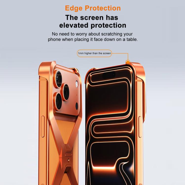 아이폰 17 Pro Max, 아이폰 17 Pro용 프레임리스 X자형 금속 휴대폰 케이스