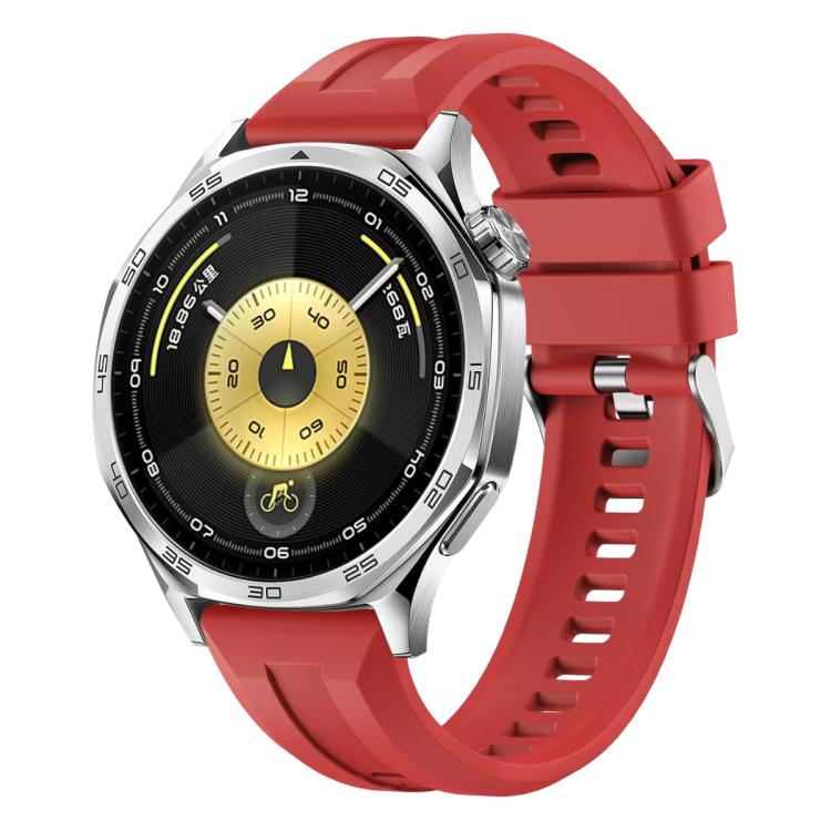 xDfind Silver Buckle Solid Color Silicone Watch Band, For Huawei Watch GT 6 / 5 46mm