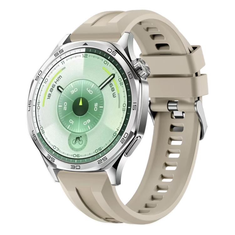 xDfind Silver Buckle Solid Color Silicone Watch Band, For Huawei Watch GT 6 / 5 46mm