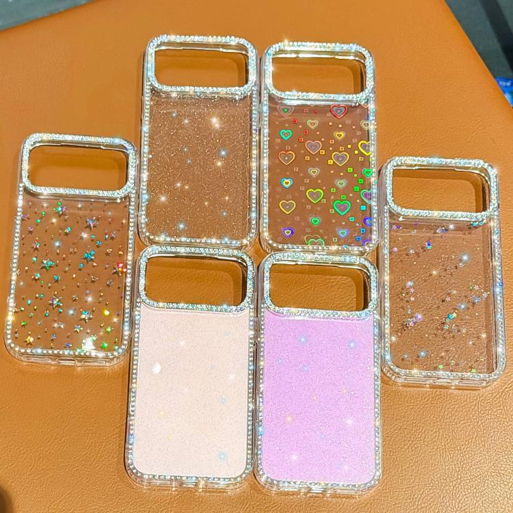 Rhinestone Dual-side IMD PC Hybrid TPU Phone Case, For iPhone 13