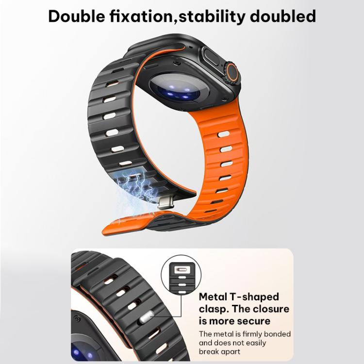 xDfind 자석 노먼 버클 실리콘 시계 밴드, Apple Watch 42 / 44 / 45 / 46 / 49mm용, Apple Watch 38 / 40 / 41 / S11 42mm용