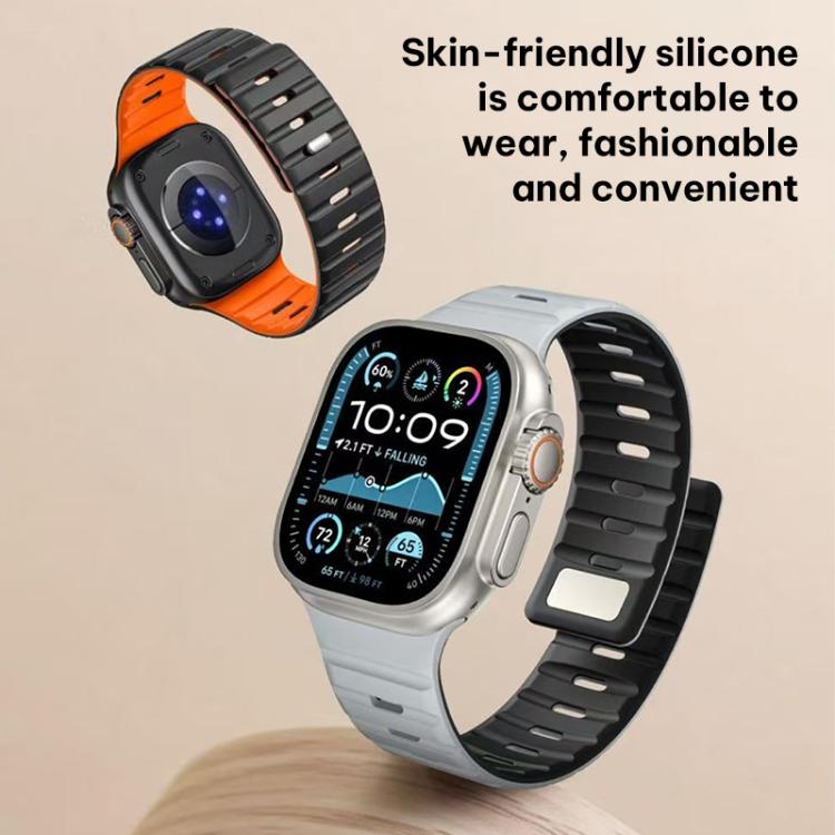 xDfind 자석 노먼 버클 실리콘 시계 밴드, Apple Watch 42 / 44 / 45 / 46 / 49mm용, Apple Watch 38 / 40 / 41 / S11 42mm용