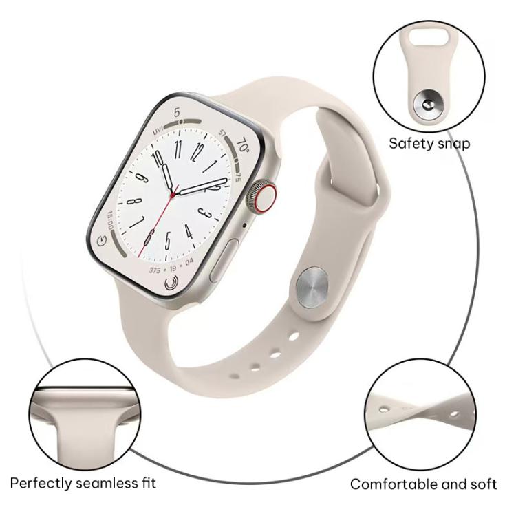 xDfind 작은 허리 역방향 버클 실리콘 시계 밴드, Apple Watch 38 / 40 / 41 / S11 42mm용