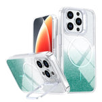 Glitter Gradient Magnetic Lens Frame Holder Phone Case, For iPhone 13 Pro