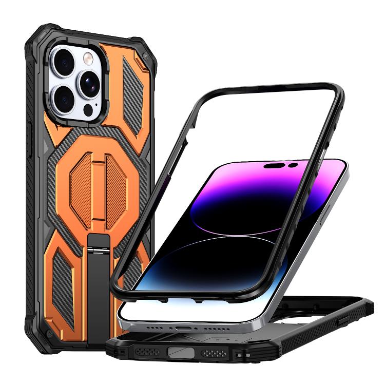 숨겨진 금속 홀더 자석 충격 방지 휴대폰 케이스, iPhone 13 Pro용