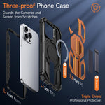 숨겨진 금속 홀더 자석 충격 방지 휴대폰 케이스, iPhone 13 Pro용