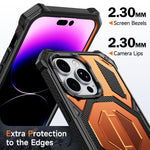 숨겨진 금속 홀더 자석 충격 방지 휴대폰 케이스, iPhone 13 Pro용