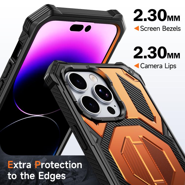 숨겨진 금속 홀더 자석 충격 방지 휴대폰 케이스, iPhone 13 Pro용