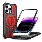 숨겨진 금속 홀더 자석 충격 방지 휴대폰 케이스, iPhone 13 Pro용