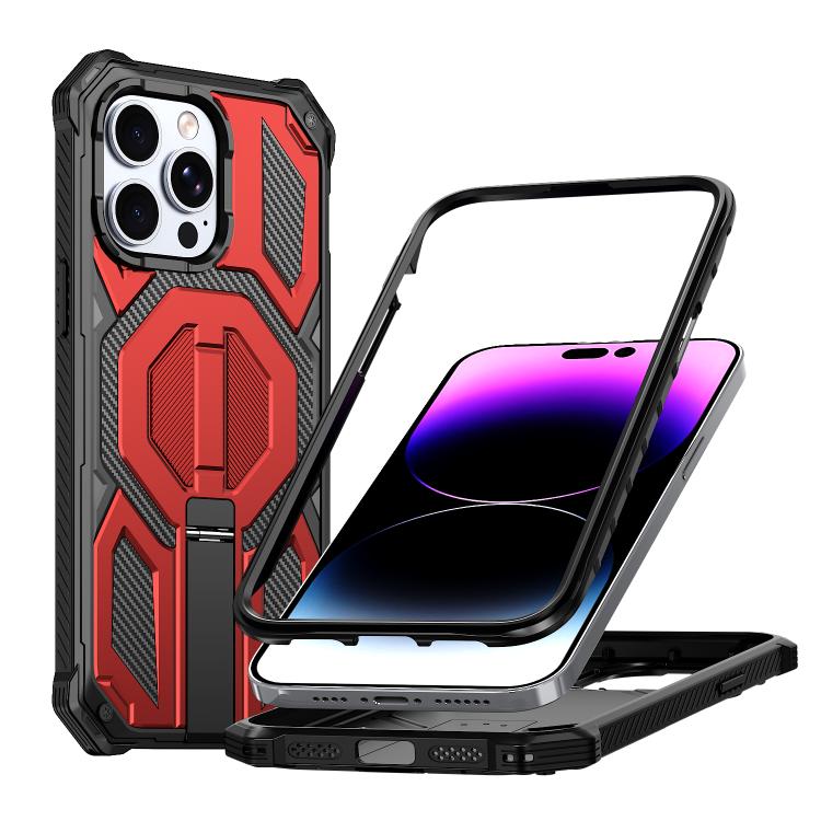 숨겨진 금속 홀더 자석 충격 방지 휴대폰 케이스, iPhone 13 Pro용