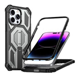 숨겨진 금속 홀더 자석 충격 방지 휴대폰 케이스, iPhone 13 Pro용