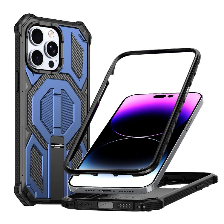 숨겨진 금속 홀더 자석 충격 방지 휴대폰 케이스, iPhone 13 Pro용