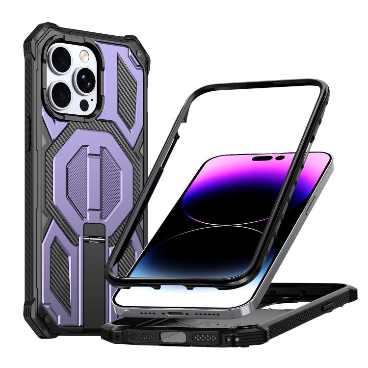 숨겨진 금속 홀더 자석 충격 방지 휴대폰 케이스, iPhone 13 Pro용