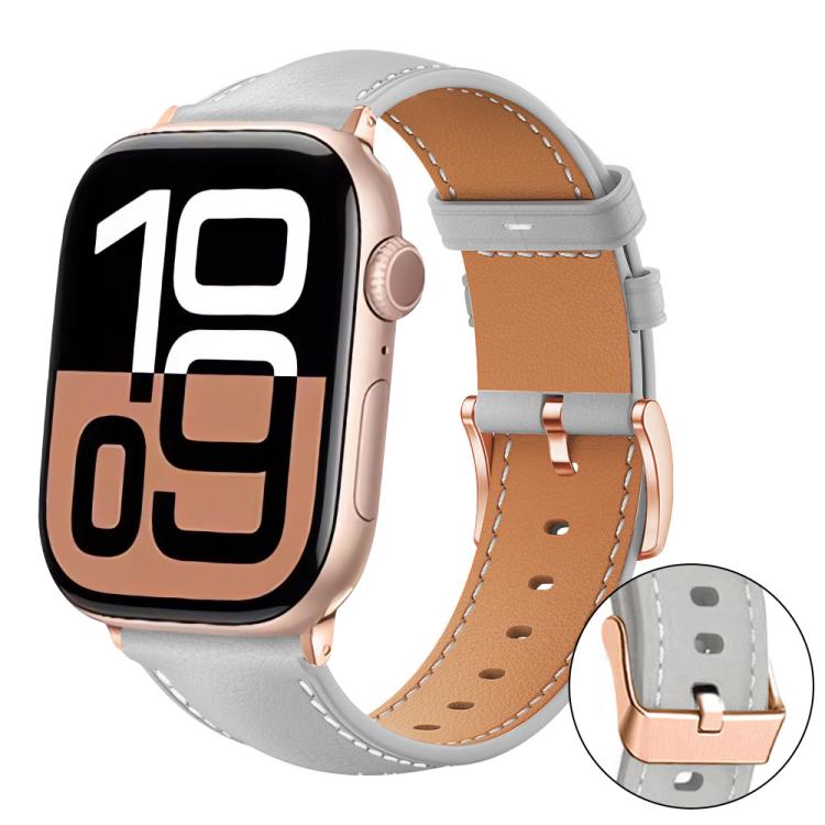 xDfind 로즈 골드 버클 블랙샤크 미세 입자 비건 가죽 시계 밴드, Apple Watch 42 / 44 / 45 / 46 / 49mm용, Apple Watch 38 / 40 / 41 / S11 42mm용