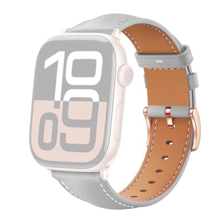 xDfind 로즈 골드 버클 블랙샤크 미세 입자 비건 가죽 시계 밴드, Apple Watch 42 / 44 / 45 / 46 / 49mm용, Apple Watch 38 / 40 / 41 / S11 42mm용