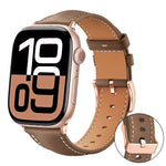 xDfind 로즈 골드 버클 블랙샤크 미세 입자 비건 가죽 시계 밴드, Apple Watch 42 / 44 / 45 / 46 / 49mm용, Apple Watch 38 / 40 / 41 / S11 42mm용