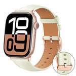 xDfind 로즈 골드 버클 블랙샤크 미세 입자 비건 가죽 시계 밴드, Apple Watch 42 / 44 / 45 / 46 / 49mm용, Apple Watch 38 / 40 / 41 / S11 42mm용