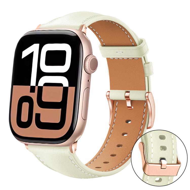 xDfind 로즈 골드 버클 블랙샤크 미세 입자 비건 가죽 시계 밴드, Apple Watch 42 / 44 / 45 / 46 / 49mm용, Apple Watch 38 / 40 / 41 / S11 42mm용
