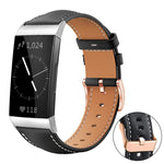 xDfind Rose Gold Buckle Black Shark Fine Grain Vegan Leather Watch Band, For Fitbit Charge 6 / 5, For Fitbit Versa 4 / 3 / Sense2 / 1, For Fitbit Versa 2/Versa/Versa Lite/Blaze, For Fitbit Charge 4 / 3