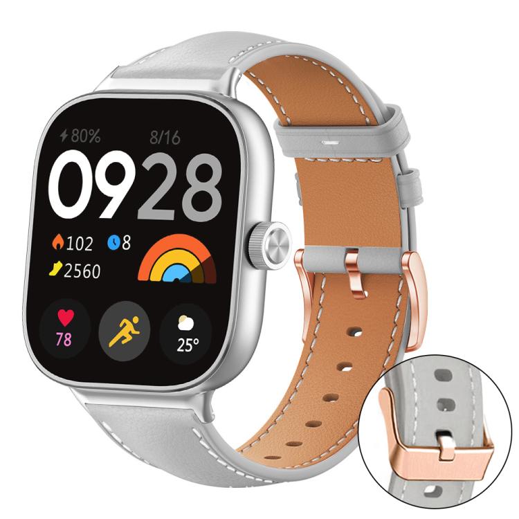 xDfind Rose Gold Buckle Black Shark Fine Grain Vegan Leather Watch Band, For Xiaomi Band 10 Pro / 9 Pro / Redmi Watch 6, For Redmi Watch 3 Active / Watch 3 Lite, For Redmi Watch 3