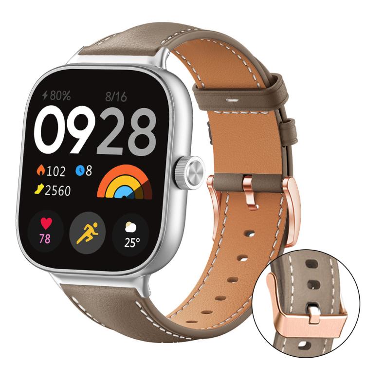 xDfind Rose Gold Buckle Black Shark Fine Grain Vegan Leather Watch Band, For Xiaomi Band 10 Pro / 9 Pro / Redmi Watch 6, For Redmi Watch 3 Active / Watch 3 Lite, For Redmi Watch 3
