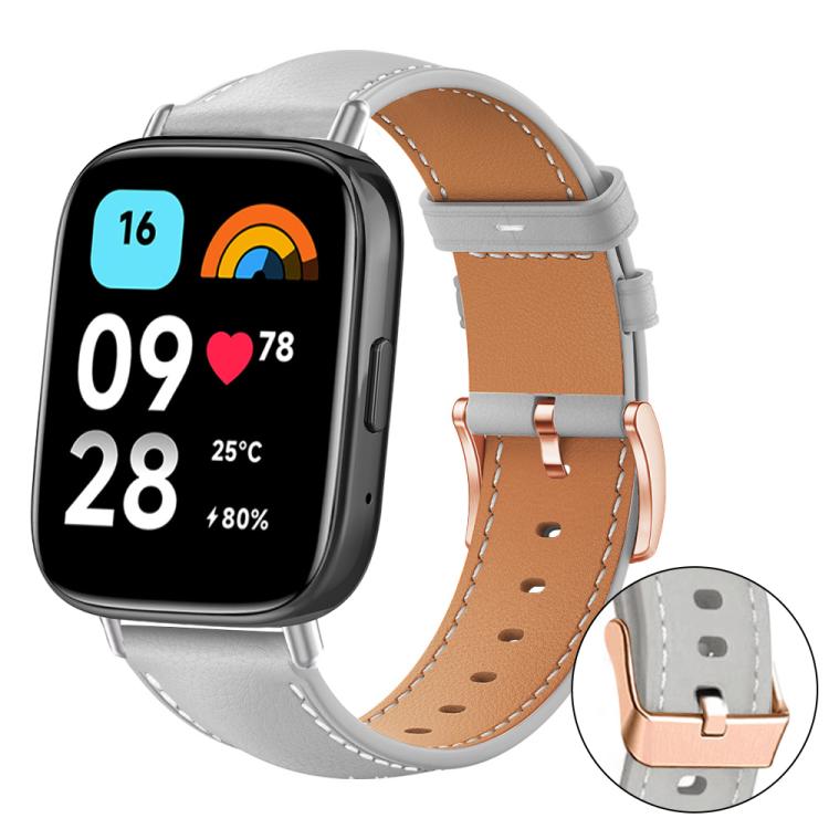 xDfind Rose Gold Buckle Black Shark Fine Grain Vegan Leather Watch Band, For Xiaomi Band 10 Pro / 9 Pro / Redmi Watch 6, For Redmi Watch 3 Active / Watch 3 Lite, For Redmi Watch 3