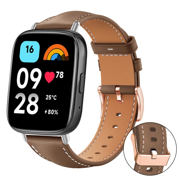xDfind Rose Gold Buckle Black Shark Fine Grain Vegan Leather Watch Band, For Xiaomi Band 10 Pro / 9 Pro / Redmi Watch 6, For Redmi Watch 3 Active / Watch 3 Lite, For Redmi Watch 3