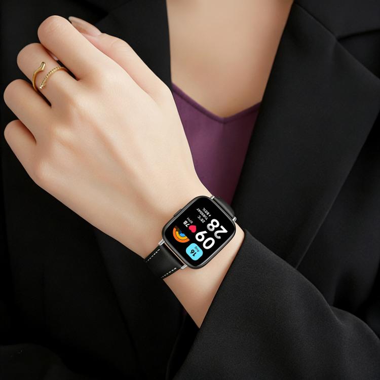 xDfind Rose Gold Buckle Black Shark Fine Grain Vegan Leather Watch Band, For Xiaomi Band 10 Pro / 9 Pro / Redmi Watch 6, For Redmi Watch 3 Active / Watch 3 Lite, For Redmi Watch 3