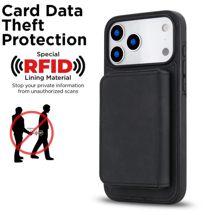 레트로 인조 가죽 분리형 자석 지갑 가방 RFID 차단 휴대폰 케이스, 아이폰 17 프로 맥스용, 아이폰 17 프로용