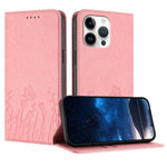 Tulips Butterfly Pattern Magnetic Vegan Leather Phone Case, For iPhone 14 Pro Max, For iPhone SE 2022 / SE 2020 / 7 / 8, For iPhone 13 Pro Max, For iPhone 13 Pro