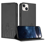 튤립 나비 패턴 자석 비건 가죽 휴대폰 케이스, iPhone 15용, iPhone 14 Plus용, iPhone 14용, iPhone 14 Pro용