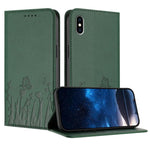 Tulips Butterfly Pattern Magnetic Vegan Leather Phone Case, For iPhone X / XS, For iPhone XS Max, For iPhone XR, For iPhone 8 Plus / 7 Plus