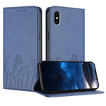 Tulips Butterfly Pattern Magnetic Vegan Leather Phone Case, For iPhone X / XS, For iPhone XS Max, For iPhone XR, For iPhone 8 Plus / 7 Plus
