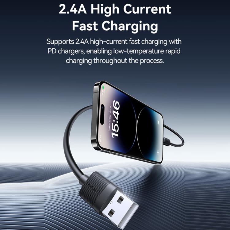 USAMS SJ778 U94 USB to 8핀 2.4A 고속 충전 데이터 케이블, USB to 8핀