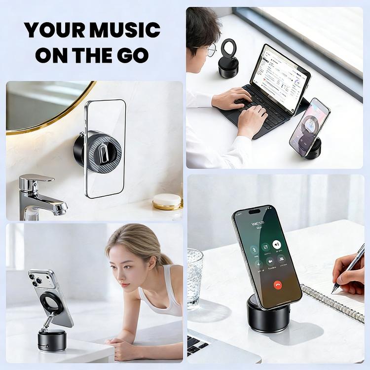 A5 Multifunctional Magnetic Phone Holder Bluetooth Speaker, A5 (Black), A5 (Dark Blue)