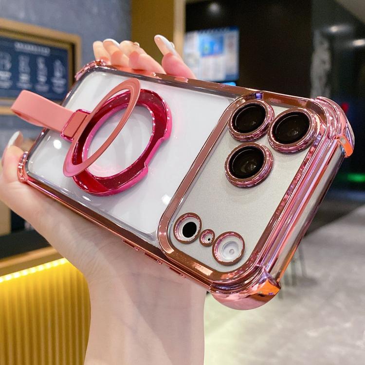 크리스탈 쉴드 링 홀더 TPU + 아크릴 자석 폰 케이스, 아이폰 17 프로 맥스용, 아이폰 17 프로용, 아이폰 17용, 아이폰 에어용, 아이폰 16 프로 맥스용, 아이폰 16 프로용