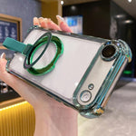 크리스탈 쉴드 링 홀더 TPU + 아크릴 자석 폰 케이스, 아이폰 17 프로 맥스용, 아이폰 17 프로용, 아이폰 17용, 아이폰 에어용, 아이폰 16 프로 맥스용, 아이폰 16 프로용