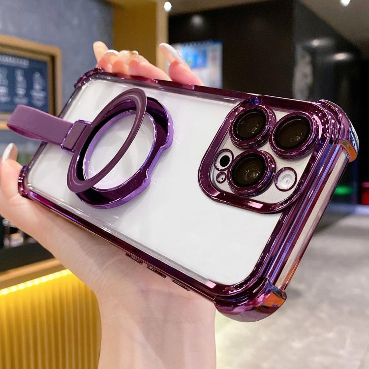 크리스탈 쉴드 링 홀더 TPU + 아크릴 자석 폰 케이스, 아이폰 17 프로 맥스용, 아이폰 17 프로용, 아이폰 17용, 아이폰 에어용, 아이폰 16 프로 맥스용, 아이폰 16 프로용